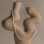 Beaded Pearl Necklace Silver 18K Gold Plated