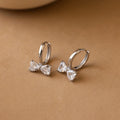 Diamond Bow Huggies Silver 18K Gold Plated