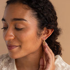 Pave Link Drop Earrings Silver 18K Gold Plated