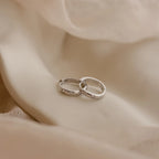 Mini Diamond Sprinkle Huggies Silver 18K Gold Plated
