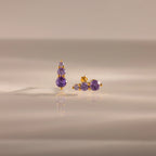 Ombre Alexandrite Flatback Studs Silver 18K Gold Plated