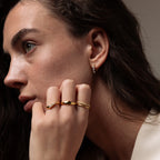 Lace Diamond Hoops Silver 18K Gold Plated