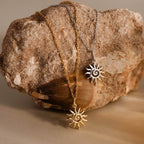 Celestial Sun Necklace Silver 18K Gold Plated