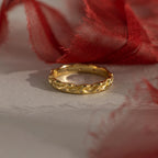 Diamond Wave Band Silver 18K Gold Plated