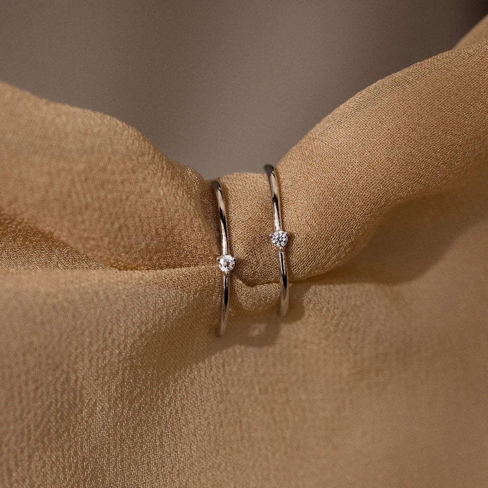 Diamond Studs Silver 18K Gold Plated
