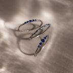 Sapphire Stacking Ring Set Silver 18K Gold Plated