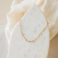 Paperclip Toggle Necklace Silver 18K Gold Plated