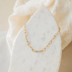 Paperclip Toggle Necklace Silver 18K Gold Plated