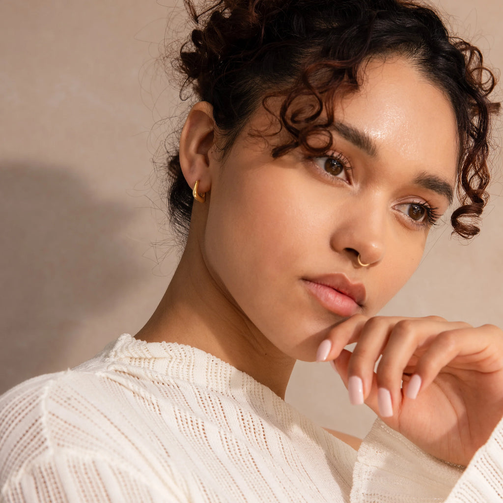 Bold Geometric Hoops Silver 18K Gold Plated