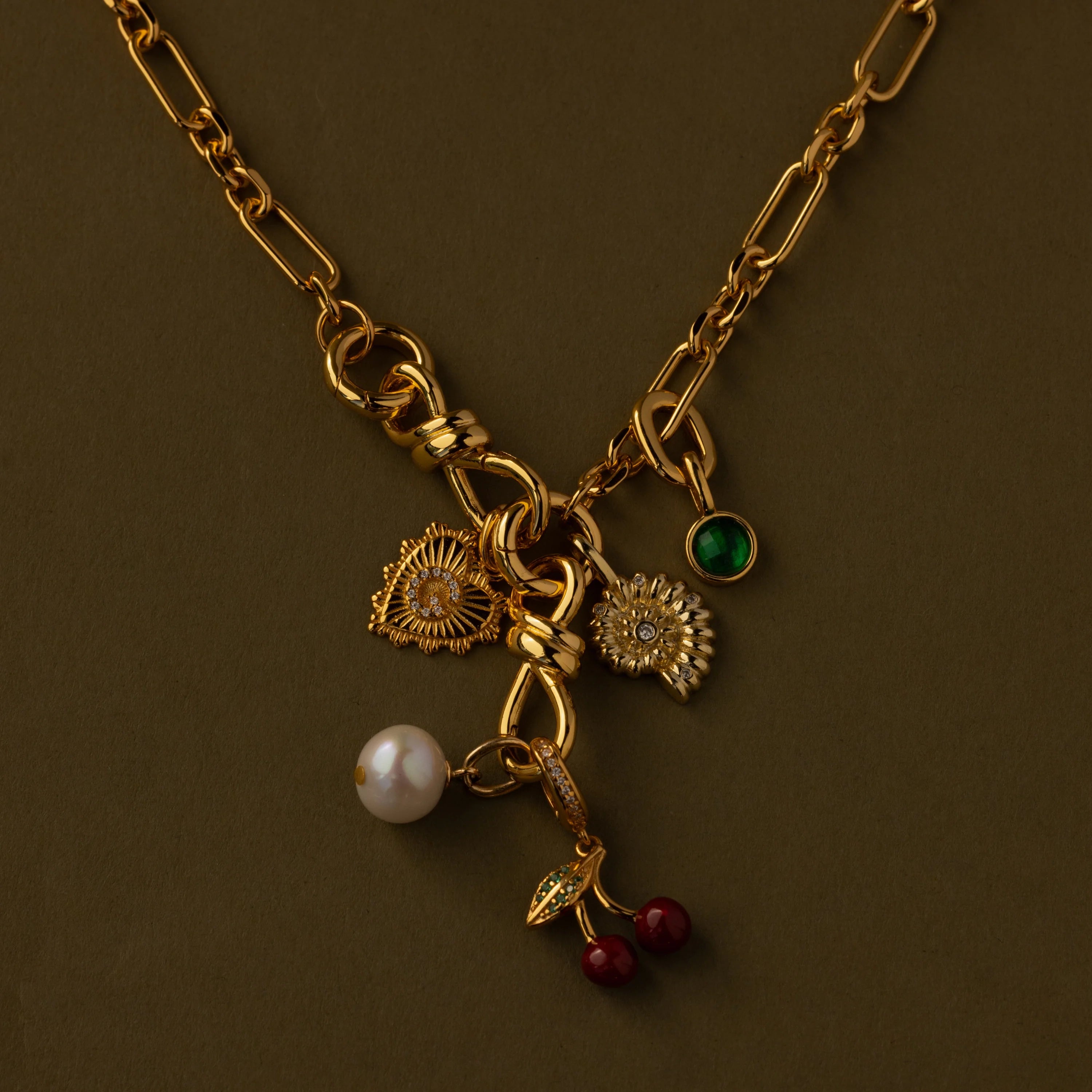 Knot Charm Clasp Silver 18K Gold Plated