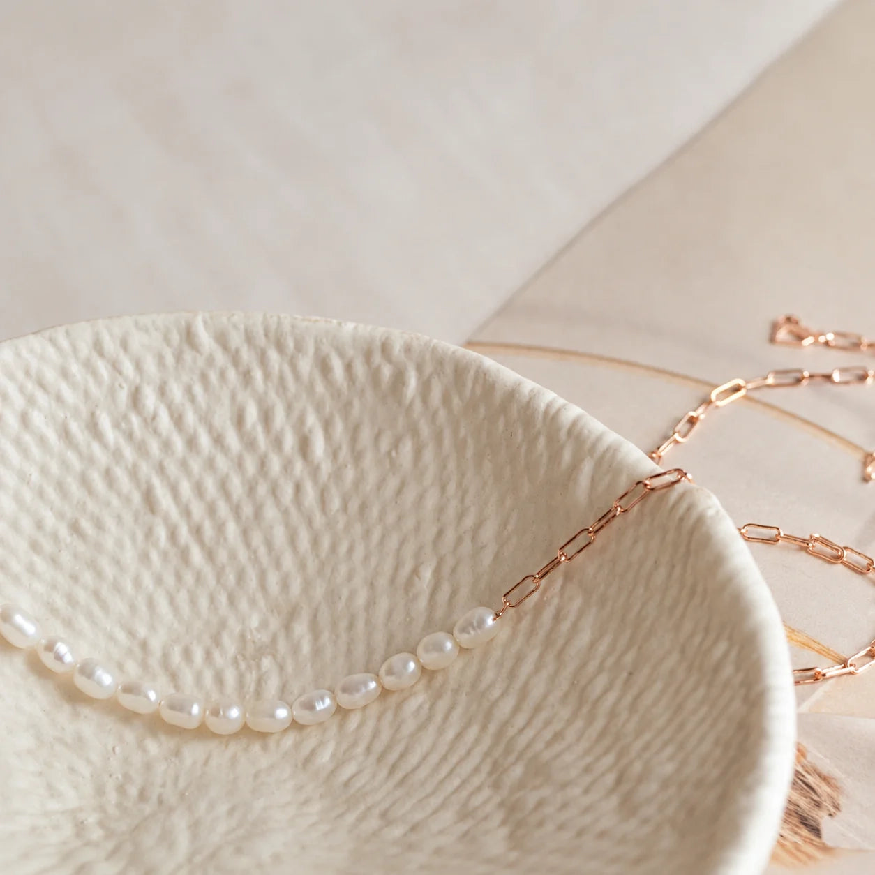 Pearl & Paperclip Chain Necklace