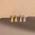 Bold Oval Huggies Silver 18K Gold Plated