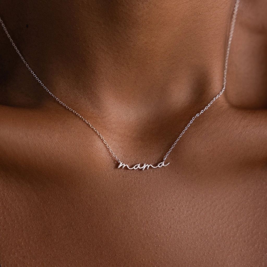 Dainty Mama Necklace Silver 18K Gold Plated