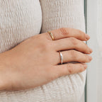 Skinny Birth Flower Ring Silver 18K Gold Plated