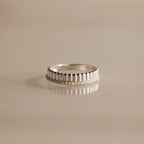 Ribbed Opal Stack Ring Silver 18K Gold Plated