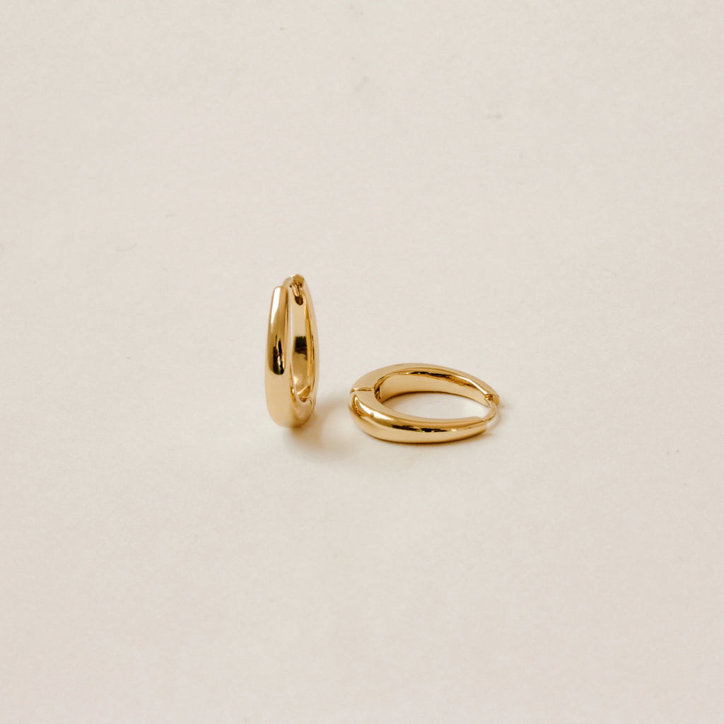 Paris Oval Hoops Silver 18K Gold Plated