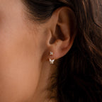 Butterfly Ear Jackets Silver 18K Gold Plated