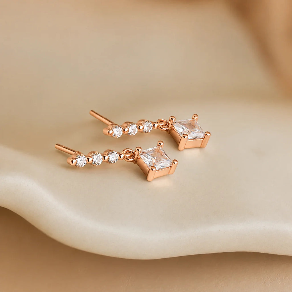 Princess Diamond Drop Studs