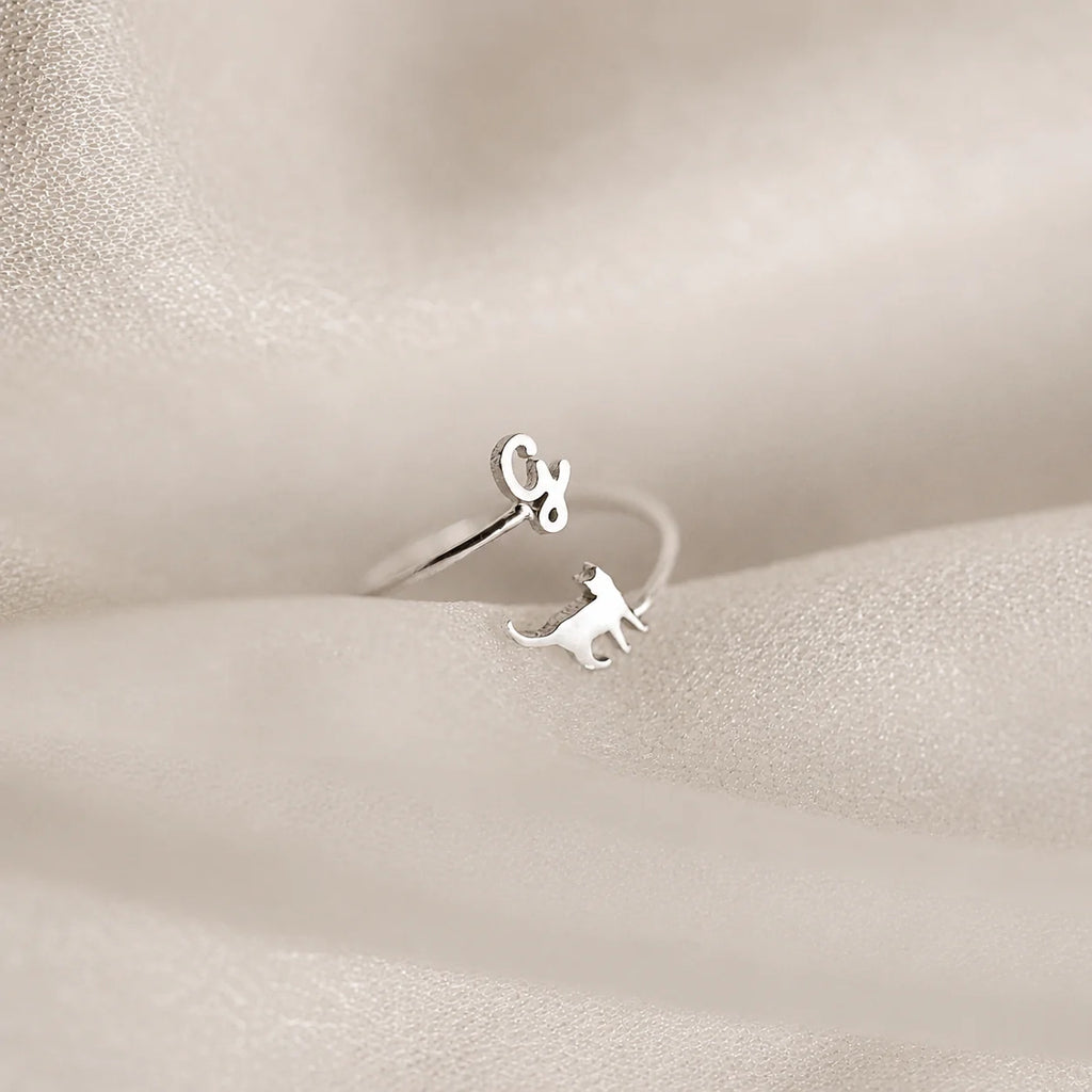 Duo Pet Initial Wrap Ring