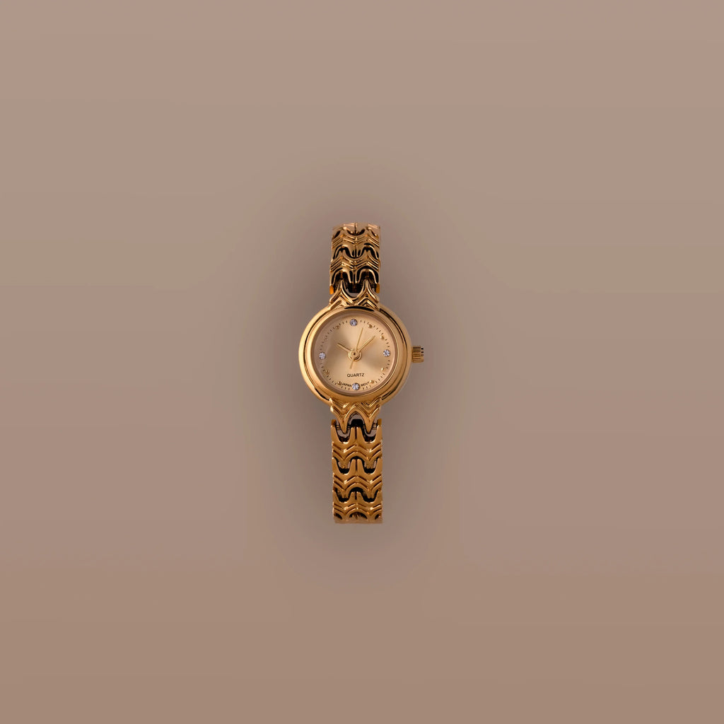 Wavy Link Timepiece Silver 18K Gold Plated