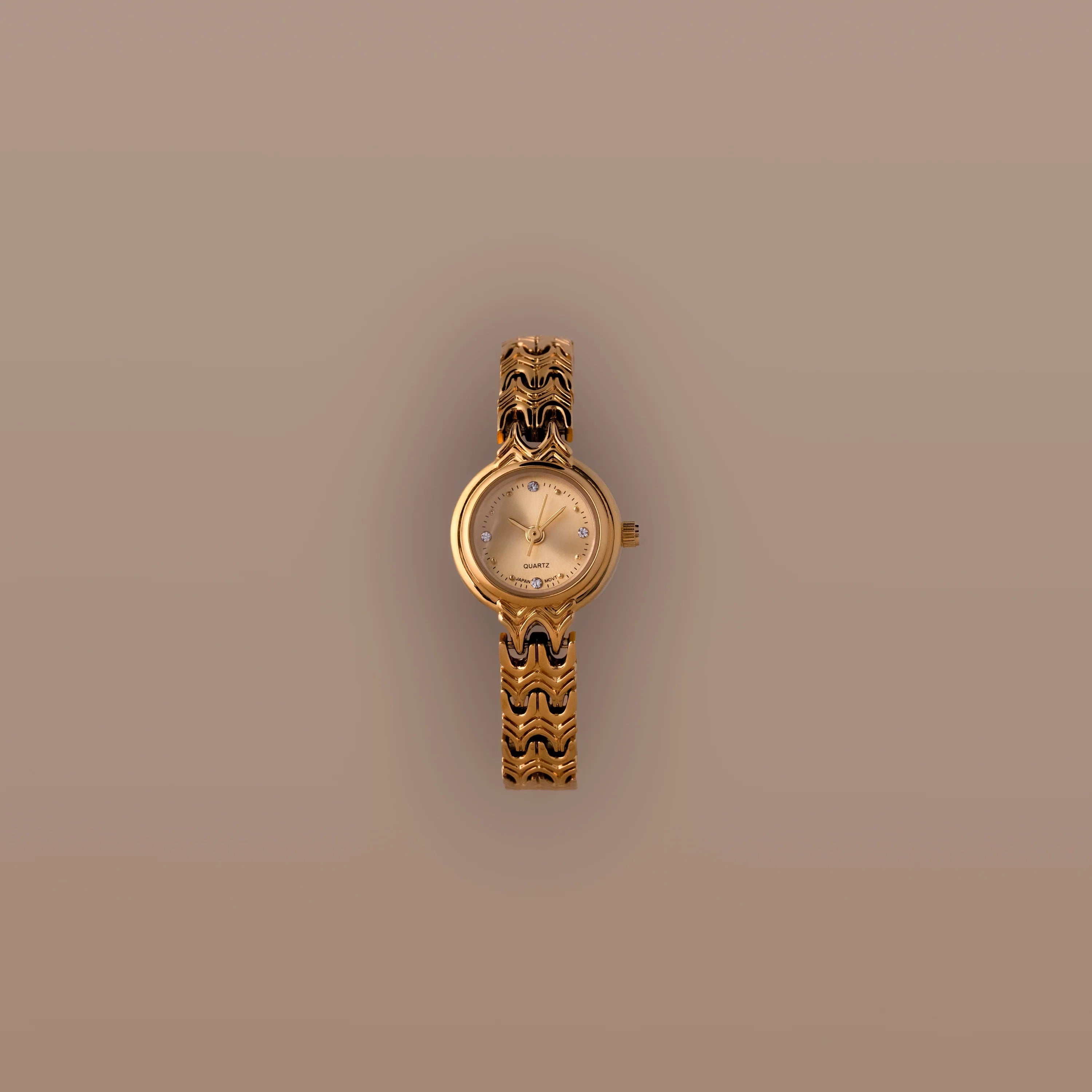 Wavy Link Timepiece Silver 18K Gold Plated