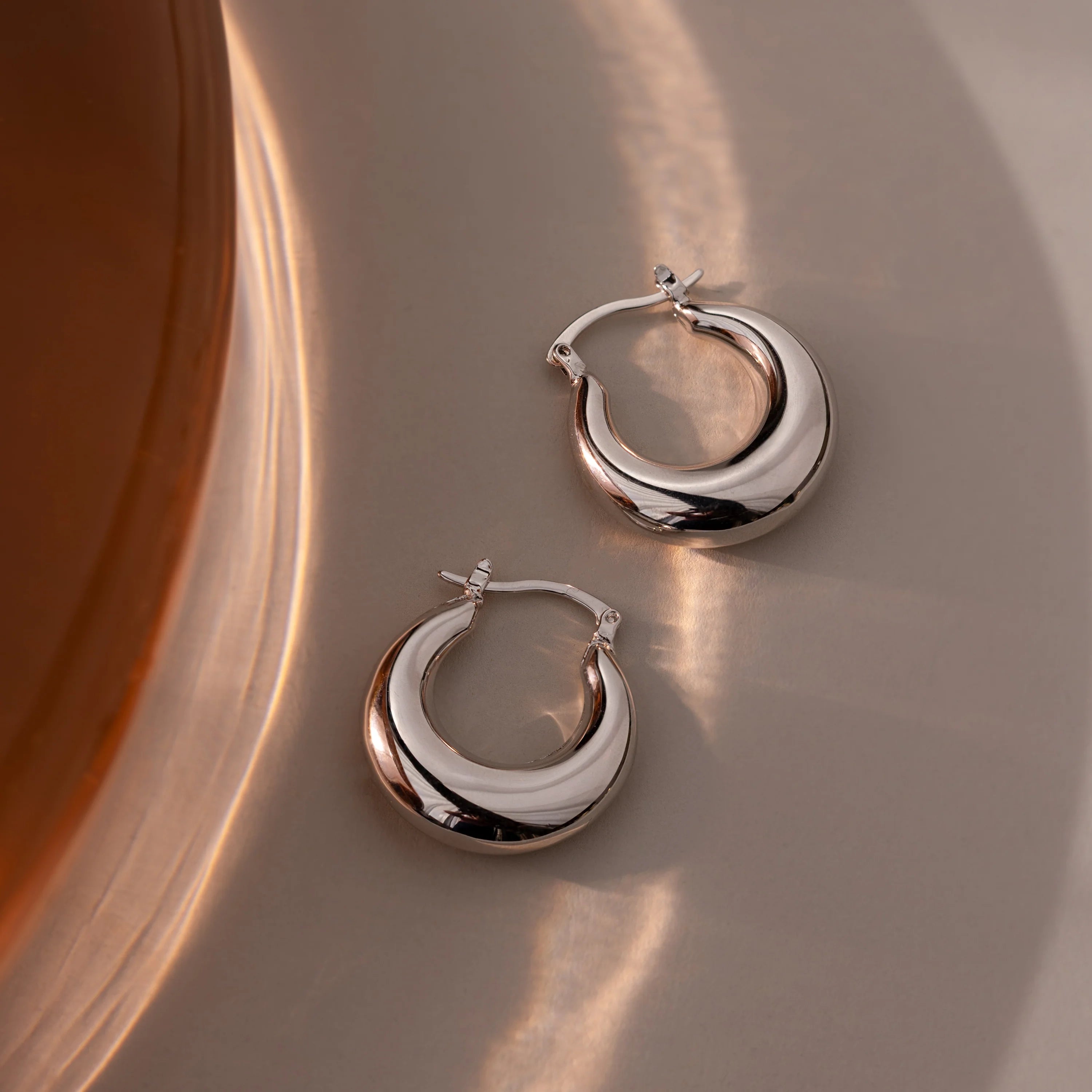 Sculpted Hoops Silver 18K Gold Plated