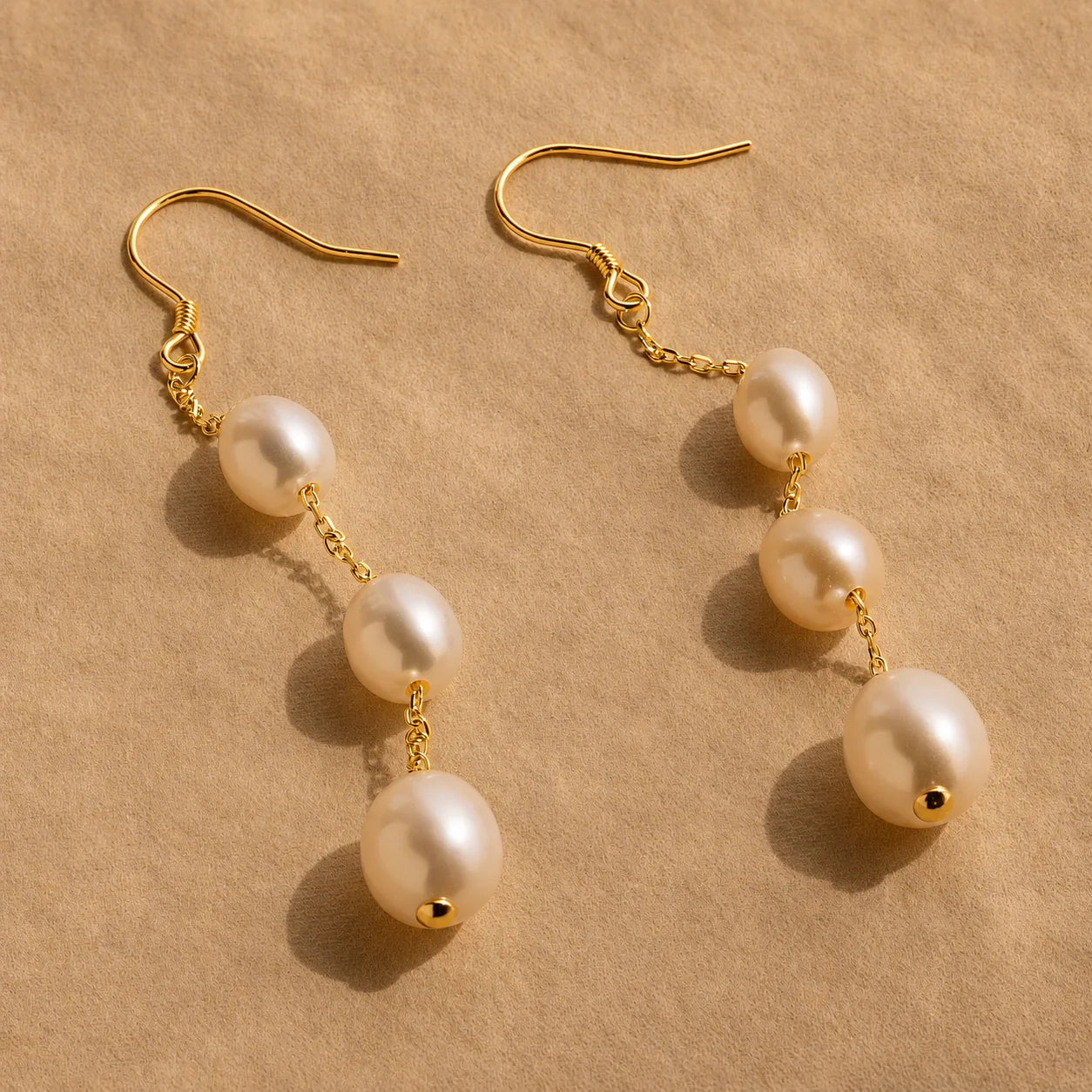Long Pearl Dangle Earrings