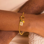 Dainty Aquamarine Charm Silver 18K Gold Plated