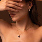 Midnight Pearl Necklace Silver 18K Gold Plated