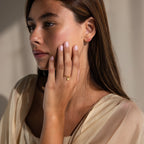 Initial Padlock Drop Ring Silver 18K Gold Plated