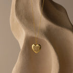 Handwriting Heart Locket Necklace Silver 18K Gold Plated
