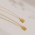 Birth Flower Arch Necklace Silver 18K Gold Plated