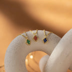 Birthstone Diamond Pendant Necklace Silver 18K Gold Plated