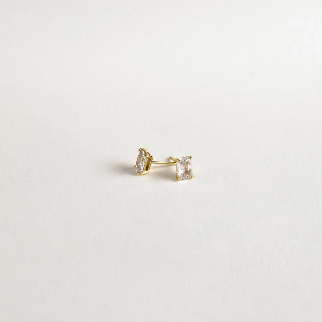 Emerald Diamond Studs
