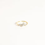 Cluster Birthstone Ring Silver 18K Gold Plated