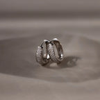 Pave Diamond Huggies in Silver Silver 18K Gold Plated