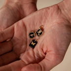 Onyx Butterfly Charm Silver 18K Gold Plated