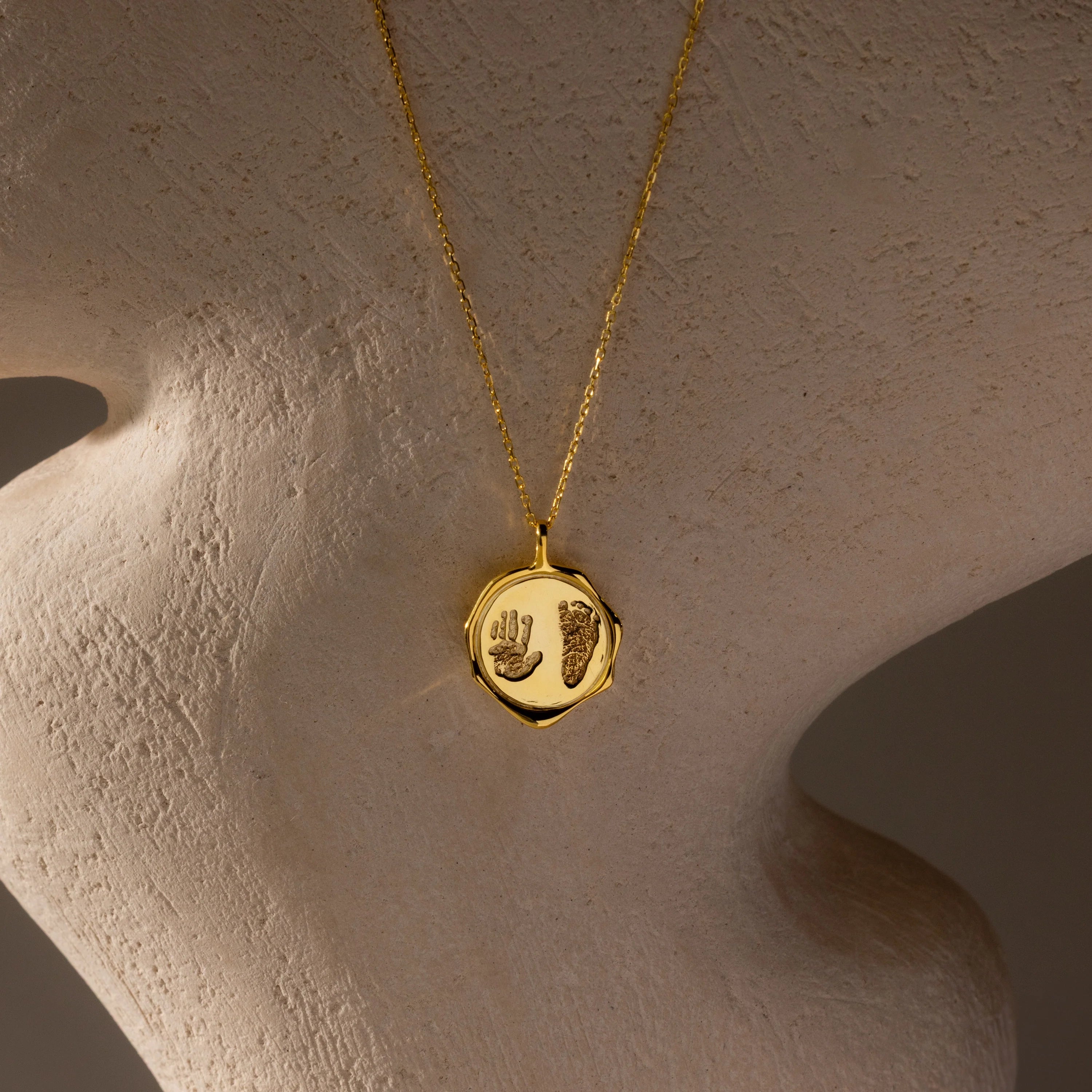 Baby Hand & Footprint Necklace Silver 18K Gold Plated