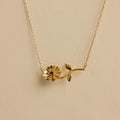 Flower Birthstone Necklace Silver 18K Gold Plated