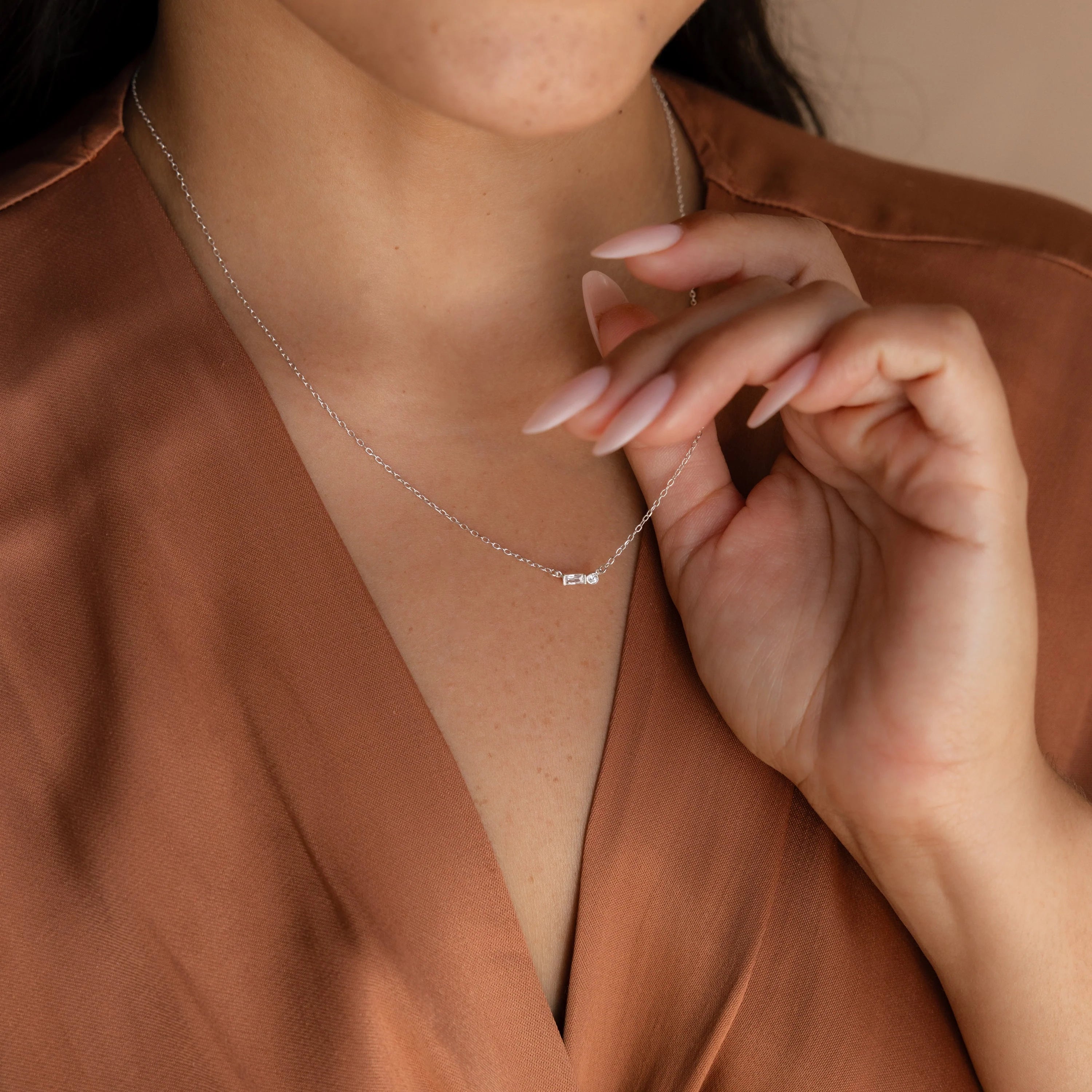 Morse Code Necklace Silver 18K Gold Plated