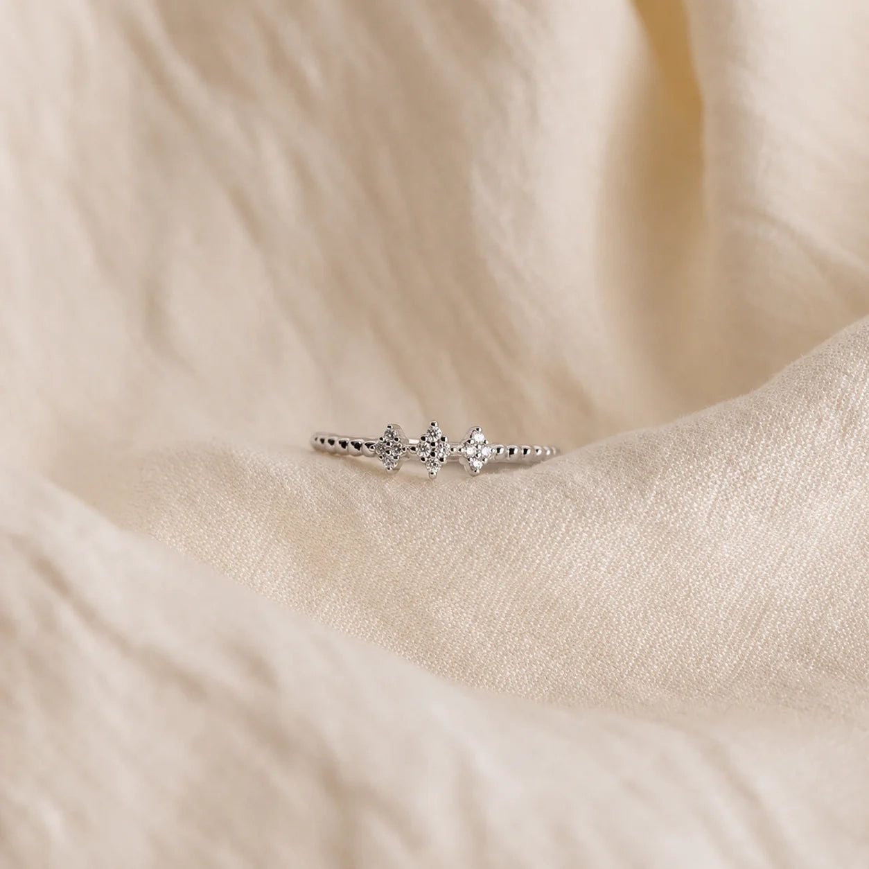 Jasmine Beaded Diamond Ring