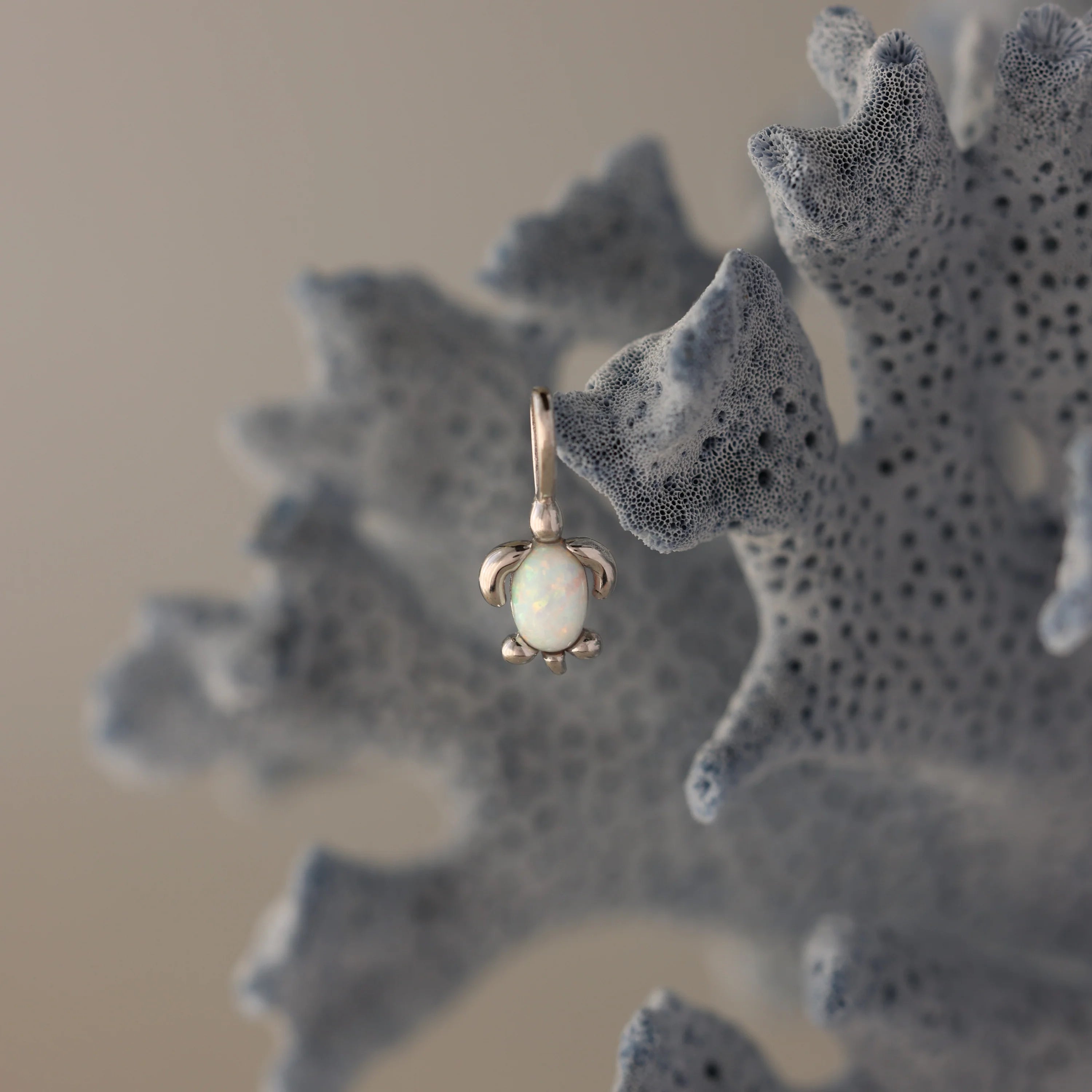 Opal Turtle Charm Silver 18K Gold Plated
