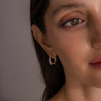 Beaded Hoops Silver 18K Gold Plated