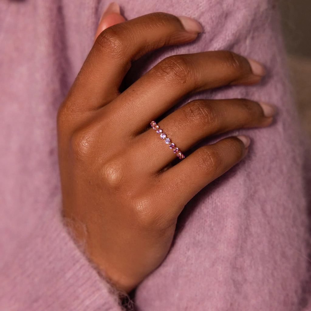Lace Eternity Alexandrite Ring Silver 18K Gold Plated