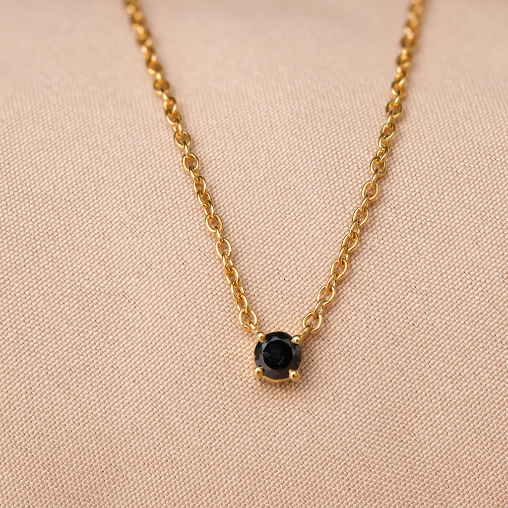 Onyx Dainty Diamond Necklace