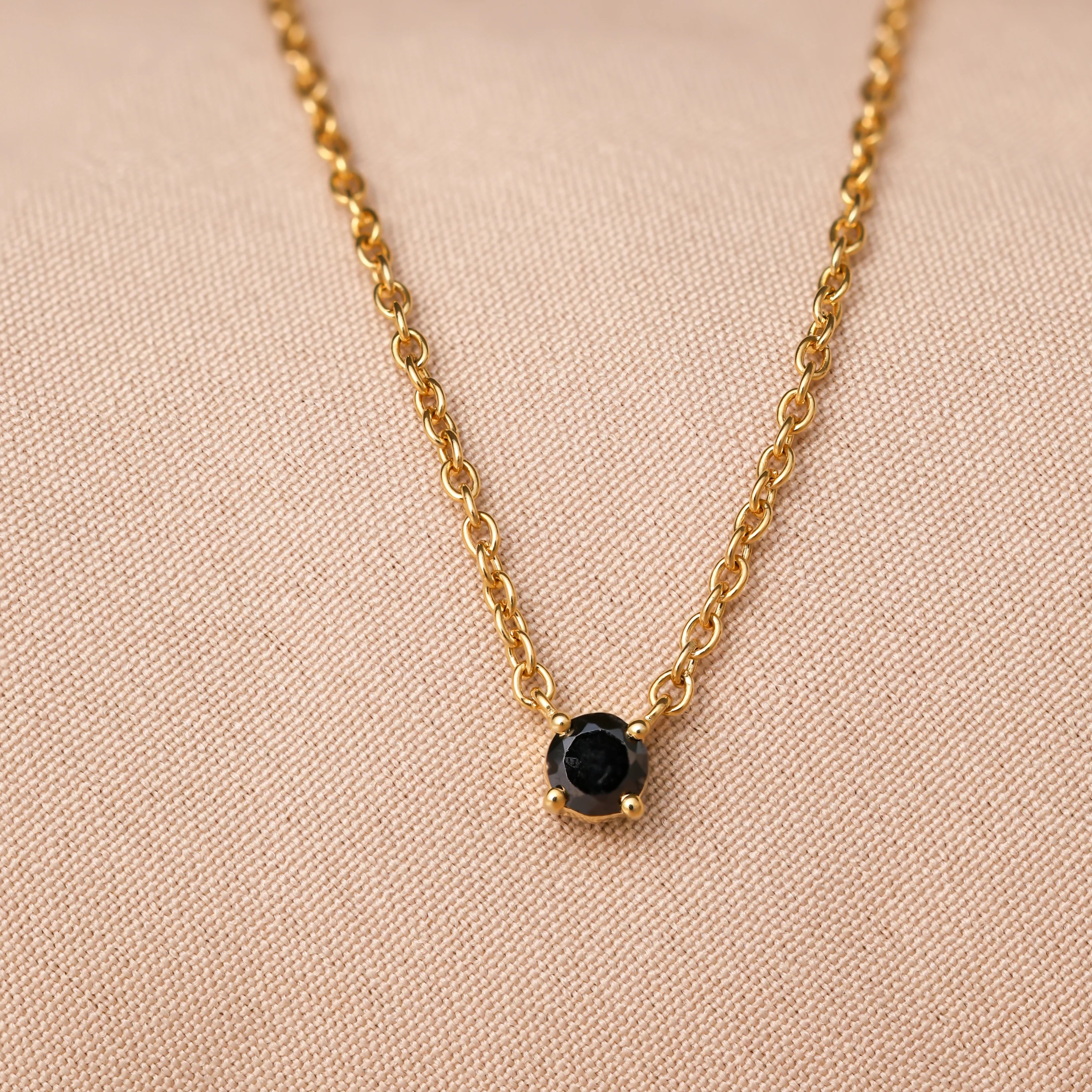 Onyx Dainty Diamond Necklace
