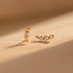 Tiny Diamond Climbers  Silver 18K Gold Plated