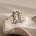 Diamond Cascade Ear Jackets Silver 18K Gold Plated