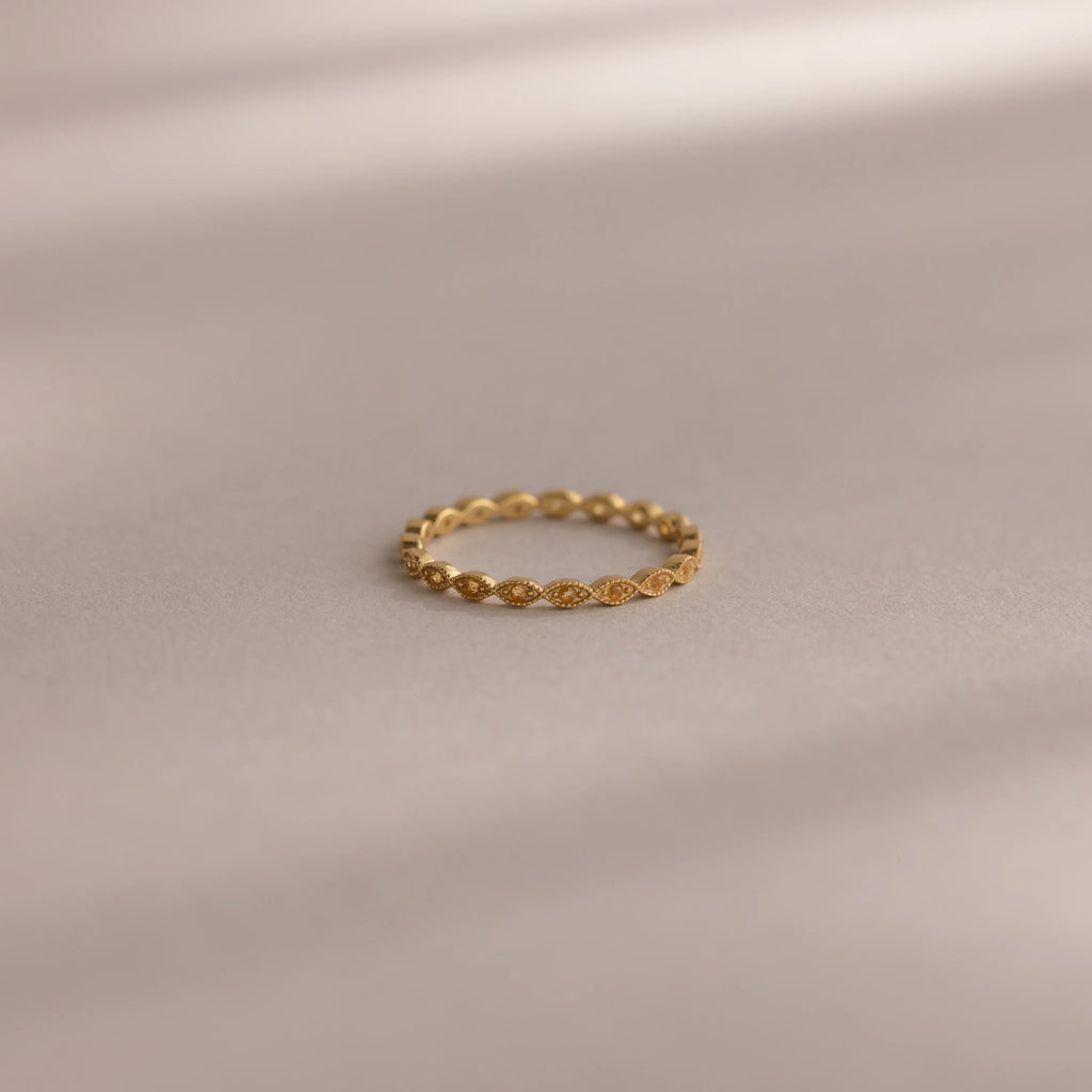 Dainty Marquise Birthstone Ring Silver 18K Gold Plated