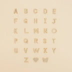 Dangling Pave Initial Necklace Silver 18K Gold Plated